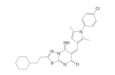 (6E)-6-{[1-(4-chlorophenyl)-2,5-dimethyl-1H-pyrrol-3-yl]methylene}-2-(2-cyclohexylethyl)-5-imino-5,6-dihydro-7H-[1,3,4]thiadiazolo[3,2-a]pyrimidin-7-one