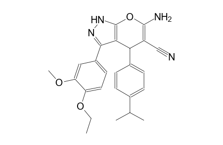 6-amino-3-(4-ethoxy-3-methoxyphenyl)-4-(4-isopropylphenyl)-1,4-dihydropyrano[2,3-c]pyrazole-5-carbonitrile