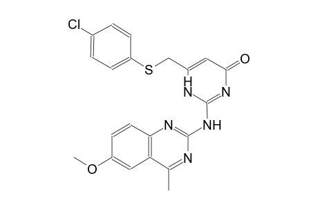 6-{[(4-chlorophenyl)sulfanyl]methyl}-2-[(6-methoxy-4-methyl-2-quinazolinyl)amino]-4(1H)-pyrimidinone