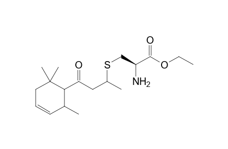 Ethyl S-(4-oxo-4-(2',6',6'-trimethylcyclohex-3'-en-1'-yl)butan-2-yl)-L-cysteinate