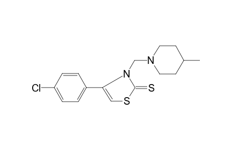Thiazole-2(3H)-thione, 4-(4-chlorophenyl)-3-(4-methyl-1-piperidylmethyl)-