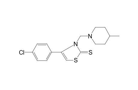 Thiazole-2(3H)-thione, 4-(4-chlorophenyl)-3-(4-methyl-1-piperidylmethyl)-