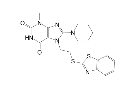 7-[2-(1,3-benzothiazol-2-ylsulfanyl)ethyl]-3-methyl-8-(1-piperidinyl)-3,7-dihydro-1H-purine-2,6-dione