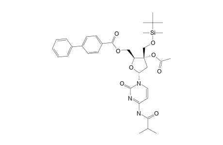 1-[3-O-ACETYL-3-C-(TERT.-BUTYLDIMETHYLSILYLOXYMETHYL)-2-DEOXY-5-O-(4-PHENYLBENZOYL)-ALPHA-D-ERYTHRO-PENTOFURANOSYL]-4-N-ISOBUTYRILCYTOSINE