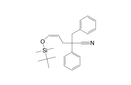 (Z)-2-(benzyl)-5-(tert-butyl-dimethyl-silyl)oxy-2-phenyl-pent-4-enenitrile