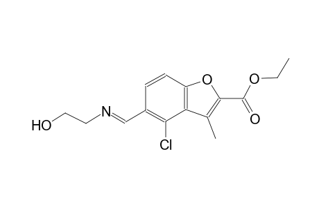2-benzofurancarboxylic acid, 4-chloro-5-[(E)-[[(E)-2-hydroxyethyl]imino]methyl]-3-methyl-, ethyl ester