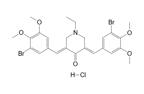 (E)-1-Ethyl-3,5-bis(3-bromo-4,5-dimethoxybenzylidene)-4-piperidone hydrochloride