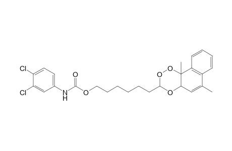 Carbamic acid, (3,4-dichlorophenyl)-, 6-(4a,10b-dihydro-6,10b-dimethylnaphtho[2,1-e]-1,2,4-trioxin-3-yl)hexyl ester, (3.alpha.,4a.beta.,10b.beta.)-(.+-.)-