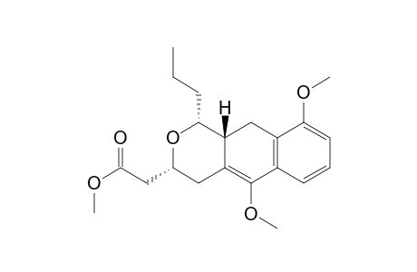 1H-Naphtho[2,3-c]pyran-3-acetic acid, 3,4,10,10a-tetrahydro-5,9-dimethoxy-1-propyl-, methyl ester, (1.alpha.,3.alpha.,10a.beta.)-(.+-.)-