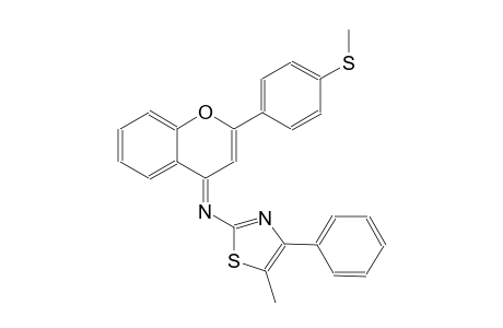 N-(5-methyl-4-phenyl-1,3-thiazol-2-yl)-N-{(4E)-2-[4-(methylsulfanyl)phenyl]-4H-chromen-4-ylidene}amine