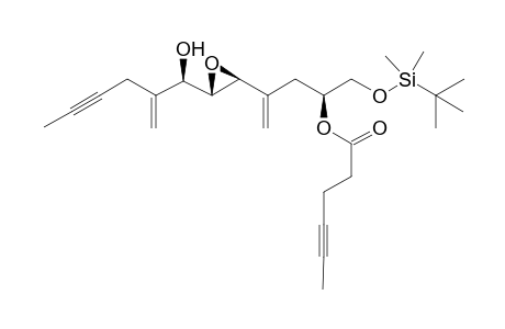 [S]-1-[(t-Butyldimethylsilyl)oxy]-4-[3''-(R-1"'-hydroxy-2'''-methylenehex-4'''-ynyl)oxiran-2"-yl]-pent-4-en-2-yl Hex-4'-ynoate