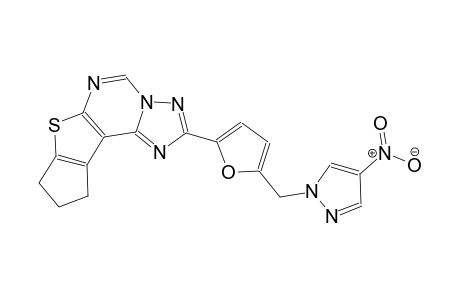 2-{5-[(4-nitro-1H-pyrazol-1-yl)methyl]-2-furyl}-9,10-dihydro-8H-cyclopenta[4,5]thieno[3,2-e][1,2,4]triazolo[1,5-c]pyrimidine