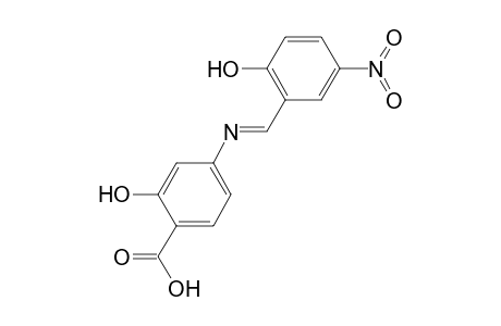 2-Hydroxy-4-{[(2-hydroxy-5-nitrophenyl)methylidene]amino}benzoic acid