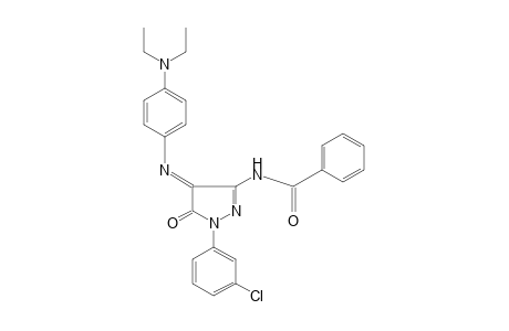 N-{1-(m-CHLOROPHENYL)-4-{[p-(DIETHYLAMINO)PHENYL]IMINO}-5-OXO-2-PYRAZOLIN-3-YL}BENZAMIDE