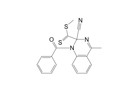 2-Quinazolinecarbodithioic acid, 1-benzoyl-2-cyano-1,2-dihydro-4-methyl-, methyl ester