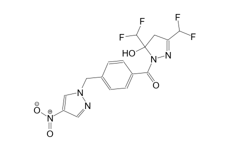 3,5-bis(difluoromethyl)-1-{4-[(4-nitro-1H-pyrazol-1-yl)methyl]benzoyl}-4,5-dihydro-1H-pyrazol-5-ol