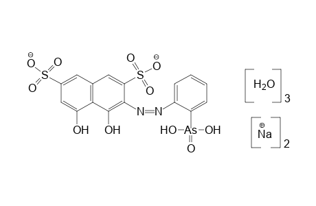 3-[(o-arsonophenyl)azo]-4,5-dihydroxy-2,7-naphthalenedisulfonic acid, disodium salt, trihydrate