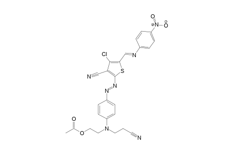 (2-((4-((E)-(4-chloro-3-cyano-5- ((E)-((4-nitrophenyl)imino)methyl)thiophen-2-yl)diazenyl) phenyl)(2-cyanoethyl)amino)ethyl acetate)