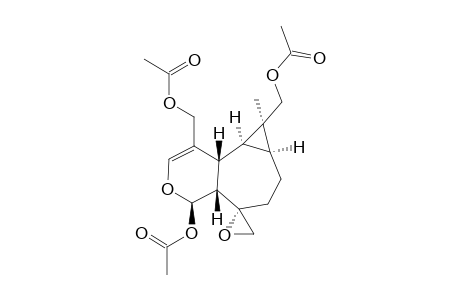 Spiro[5H-cyclopropa[3,4]cyclohepta[1,2-c]pyran-5,2'-oxirane]-1,8-dimethanol, 4-(acetyloxy)-4,4a,6,7,7a,8,8a,8b-octahydro-8-methyl-, diacetate, [4R-(4.alpha.,4a.alpha.,5.beta.,7a.beta.,8.alpha.,8a.beta.,8b.alpha.)]-