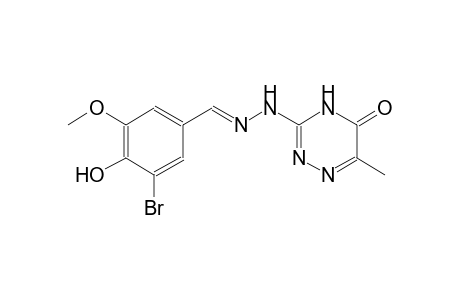 benzaldehyde, 3-bromo-4-hydroxy-5-methoxy-, (4,5-dihydro-6-methyl-5-oxo-1,2,4-triazin-3-yl)hydrazone