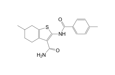 6-methyl-2-[(4-methylbenzoyl)amino]-4,5,6,7-tetrahydro-1-benzothiophene-3-carboxamide