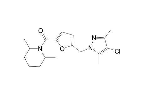 1-{5-[(4-chloro-3,5-dimethyl-1H-pyrazol-1-yl)methyl]-2-furoyl}-2,6-dimethylpiperidine