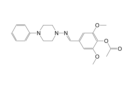 phenol, 2,6-dimethoxy-4-[(E)-[(4-phenyl-1-piperazinyl)imino]methyl]-, acetate (ester)