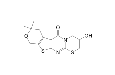 2,8-Diaza-14-oxa-4,17-dithiatetracyclo[8.7.0.0(3.8).0(11.16)]heptadeca-1(10),2,11(16)-trien-9-one, 6-hydroxy-13,13-dimethyl-