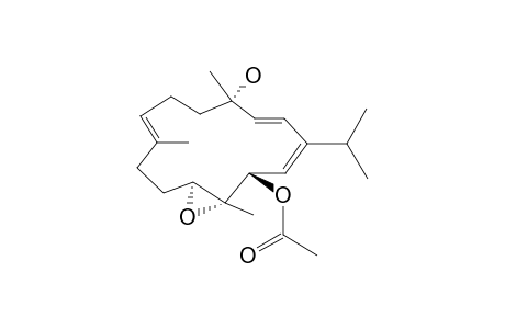 GIBBEROSENE_D;(4-S*,11-S*,12-R*,13-S*,2-E,7-E,14-Z)-13-ACETOXY-11,12-ACETOXY-11,12-EPOXY-4-HYDROXYCEMBRA-2,7,14-TRIENE