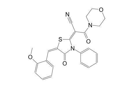 (2E)-2-[(5E)-5-(2-methoxybenzylidene)-4-oxo-3-phenyl-1,3-thiazolidin-2-ylidene]-3-(4-morpholinyl)-3-oxopropanenitrile