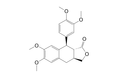(-)-(1S,2R,3R)-1-[3',4'-Dimethoxyphenyl)-3-(hydroxymethyl)-6,7-dimethoxy-1,2,3,4-tetrahydronaphthalene-2-carboxylic acid lactone