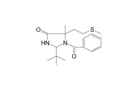 1-Benzoyl-2-t-butyl-5-methyl-5-(2-methylthioethyl)imidazolidin-4-one