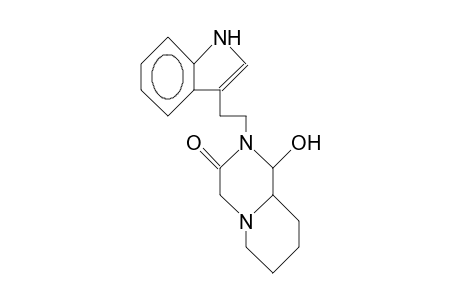 2-(2-<3-Indolyl>-ethyl)-1-hydroxy-3-oxo-2,3,4,6,7,8,9,9a-octahydro-1H-pyrido(1,2-A)pyrazine