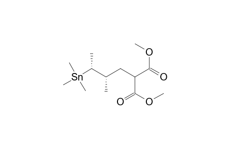 Propanedioic acid, [2-methyl-3-(trimethylstannyl)butyl]-, dimethyl ester, (R*,S*)-(.+-.)-
