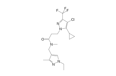 3-[4-chloranyl-5-cyclopropyl-3-(trifluoromethyl)pyrazol-1-yl]-N-[(1-ethyl-3-methyl-pyrazol-4-yl)methyl]-N-methyl-propanamide