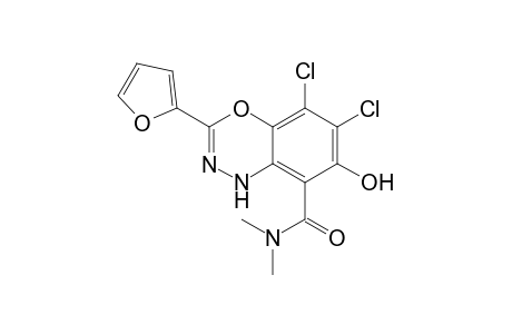 5,6-Dichloro-7-hydroxy-N,N-dimethyl-3-(furan-2-yl)-1H-benzo[e][1,3,4]oxadiazine-8-carboxamide