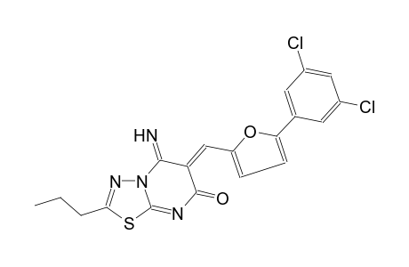 7H-[1,3,4]thiadiazolo[3,2-a]pyrimidin-7-one, 6-[[5-(3,5-dichlorophenyl)-2-furanyl]methylene]-5,6-dihydro-5-imino-2-propyl-, (6Z)-