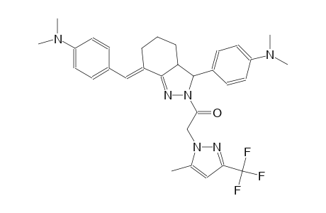 4-((7E)-7-[4-(dimethylamino)benzylidene]-2-{[5-methyl-3-(trifluoromethyl)-1H-pyrazol-1-yl]acetyl}-3,3a,4,5,6,7-hexahydro-2H-indazol-3-yl)-N,N-dimethylaniline