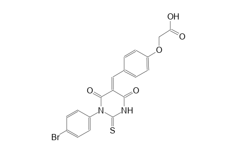 {4-[(E)-(1-(4-bromophenyl)-4,6-dioxo-2-thioxotetrahydro-5(2H)-pyrimidinylidene)methyl]phenoxy}acetic acid