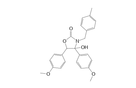 4,5-bis(4-methoxyphenyl)-3-[(4-methylphenyl)methyl]-4-oxidanyl-1,3-oxazolidin-2-one
