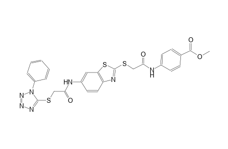 methyl 4-[({[6-({[(1-phenyl-1H-tetraazol-5-yl)sulfanyl]acetyl}amino)-1,3-benzothiazol-2-yl]sulfanyl}acetyl)amino]benzoate