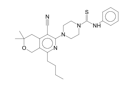 1-butyl-3-(4-phenylthiocarbamoylpiperazino)-4-cyano-6,6-dimethyl-5,6-dihydro-8H-pyrano[3,4-c]pyridine