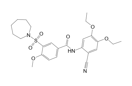 Benzamide, N-(2-cyano-4,5-diethoxyphenyl)-3-[(hexahydro-1H-azepin-1-yl)sulfonyl]-4-methoxy-
