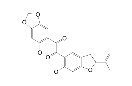 CALOPHIONE-A;1-(6'-HYDROXY-1',3'-BENZODIOXOL-5'-YL)-2-(6''-HYDROXY-2''-ISOPROPENYL-2'',3''-DIHYDRO-BENZOFURAN-5''-YL)-ETHANE-1,2-DIONE