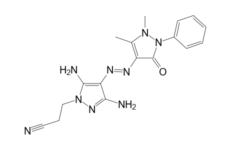 (E)-3-(3,5-diamino-4-((1,5-dimethyl-3-oxo-2-phenyl-2,3-dihydro-1H-pyrazol-4-yl)diazenyl)-1H-pyrazol-1-yl)propanenitrile