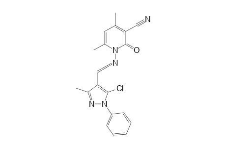 1-[(5-chloro-3-methyl-1-phenyl-1H-pyrazol-4-ylmethylene)-amino]-4,6-dimethyl-2-oxo-1,2-dihydro-pyridine-3-carbonitrile