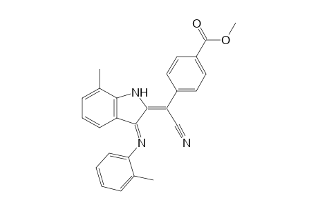 (E)-2-[1-Cyano-1-(4-methoxycarbonylphenyl)methylidene]-7-methyl-3-(2-tolyl)imino-2,3-dihydro-1H-indole