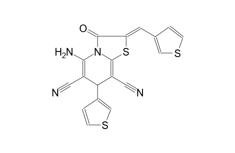 7H-thiazolo[3,2-a]pyridine-6,8-dicarbonitrile, 5-amino-2,3-dihydro-3-oxo-7-(3-thienyl)-2-(3-thienylmethylene)-, (2Z)-