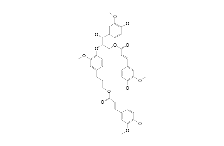 ERYTHRO-CAROLIGNAN-E;ERYTHRO-1-(4-HYDROXY-3-METHOXYPHENYL)-3-(4-HYDROXY-3-METHOXYCINNAMOYLOXY)-2-[4-[3-(4-HYDROXY-3-METHOXYCINNAMOYLOXY)-PROPYL]-2-