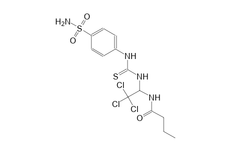 N-[1-({[4-(aminosulfonyl)anilino]carbothioyl}amino)-2,2,2-trichloroethyl]butanamide
